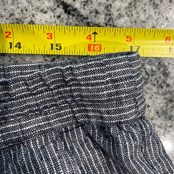 Talbots. XL. Linen Wide Leg. Denim with white stripe. Drawstring. - Picture 2 of 4